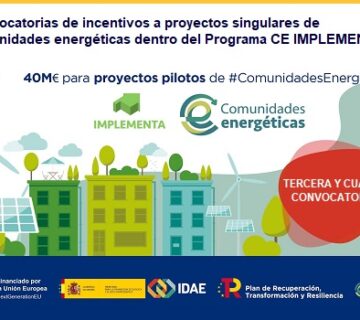 Convocatorias de incentivos a proyectos piloto singulares de Comunidades Energéticas (CE IMPLEMENTA)