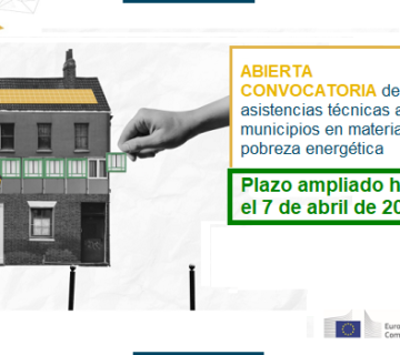 Abierta la 2ª convocatoria de asistencia técnica a municipios para hacer frente a la pobreza energética